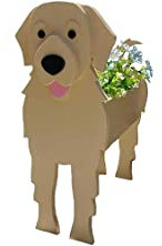 HTDZDX Dog Planter Plant Pots, Cute Animal Shaped Cartoon Flower Planter, Unique Dog Design Garden Plant Pots,Planters for Outdoor,Garden,Patio Decoration,Golden Retriever,35 * 20 * 22cm