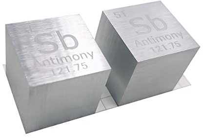 嘉信誉 Antimon (Sb) Dichtewürfel, Laborqualität, präzise über 99,9 % hochrein, verwendet für Laborversuche, persönliche Hobbys und Sammlungen (Größe: 2,5 cm, Farbe: matt)