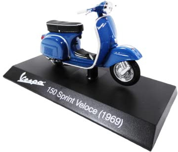 OPO 10 - Collezione Scooter in Miniatura 1/18 Compatibile con Piaggio Vespa 150 Sprint Veloce Blu - 1969 - Ves0025