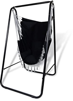 CCLIFE Hängesessel mit Gestell Kissen Hängeschaukel Hängestuhl Bis 100kg Indoor & Outdoor Garten Hängesitz