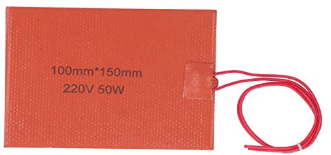 Restokki 1 Stück Silikon Heizmatte 200℃ Max, Icstation Gummi Heizmatte 100X150mm 220V 50W Heizdecke Flexible Matte Konstante Temperatur