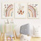 Sarah Duke 3er Set Poster Regenbogen Blume Schmetterling Kinderzimmer Deko, Boho Deko Wandbilder Kinderzimmer Babyzimmer Poster Bilder Mädchen Jungen, Ohne Rahmen (40x50cm)