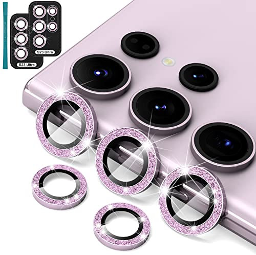 Diruite 2-Pack Camera Lens Protector for Samsung Galaxy S23 Ultra Lens Cover,HD Protection Tempered Glass+Aluminum Frame Camera Protection for Samsung Galaxy S23 Ultra Lens Screen Protector
