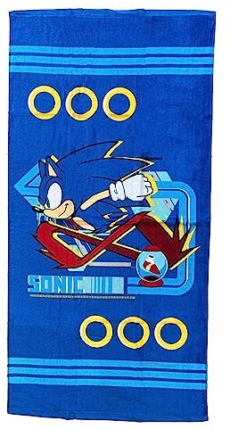 hermet Sonic - Toalla de Playa de Rizo, 100% algodón, 70 x 140 cm, Color Azul