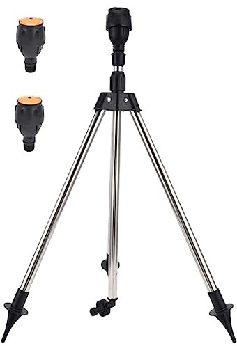 Bonkshire Artefacto de Riego con TríPode de Aspersor Giratorio AutomáTico TelescóPico con un Aspersor y Boquillas