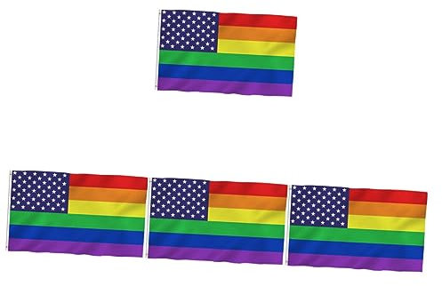 4 Stück Gay-Flagge, Autoverkleidung, Friedensflagge, Autodekoration, LGBTQ-Stolz-Flagge for den Außenbereich, pansexuelle Flagge, Outdoor-Gay-Regenbogen-Flagge, Gay-Pride-Flagge, Banner, Regenbogen-Ga