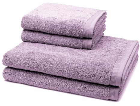 Möve - Superwuschel - 2 X Handtuch 2 X Duschtuch - im Set - Baumwolle (4er Set Lilac)