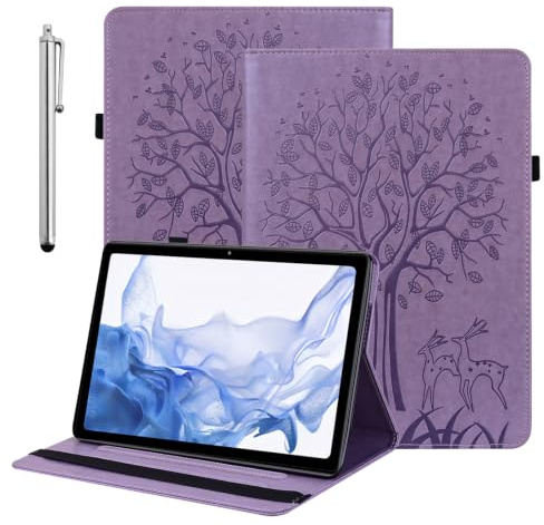 BOLELAW Hülle für Amazon Fire HD 10 & Fire HD 10 Plus 10.1 Zoll (13./11. Gen, 2023/2021) – Stoßfest PU Leder Folio Case mit Stifthalter, Kartenfächern & Standfunktion, Lila