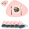 Platzsets Platzdeckchen Abwaschbar Rund,Tischsets rutschfest,Teller Untersetzer Rund,Tischset Lederoptik,Doppelseitigen Platzset und Untersetzer Teller 6er Set Oval(Rosa&Blau)