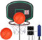 Trampoline Basketball Hoop, Easy to Install Trampoline Basketball Attachment with 2pcs Mini Basketball & Pump Trampoline Accessories for Trampolines with Straight Pole of About 25mm