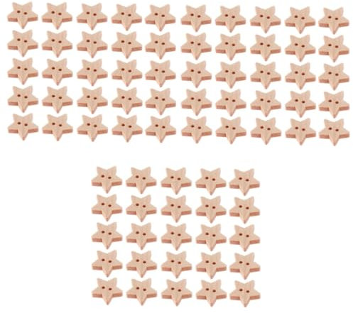 Lurrose 600stücke Sternförmige Holzknöpfe Mit Löchern Natürliche Holzknöpfe Für Handarbeiten Scrapbooking Und Bastelprojekte Und Hautfreundlich