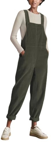 ORANDESIGNE Donne Salopette in Velluto a Coste Alla Moda Pantaloni Retrò Casual Larghi Senza Maniche Salopette Gamba Dritta con Tasche
