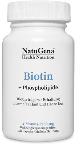 NatuGena Biotin – bioaktives Biotin & Phospholipide | 120 Kapseln, 120 Tage