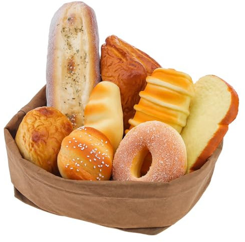 Meiwlong 8 Stück Künstliches Brot Realistische Baguette Bäckerei Dekoration Falsches Sesambrot Brote Küche Hochzeit Restaurant Gefälschte Lebensmittel Requisiten Heimdekor