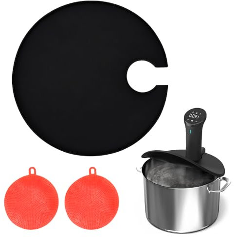 NAROSEBE Coperchio in Silicone Sous Vide Coperchio per la Cottura Sous and Vide Coperchio Sous Vide per Cottura di Precisione Coperchio Sous Vide per Cucinare per Pentole con Diametro Fino a 28cm
