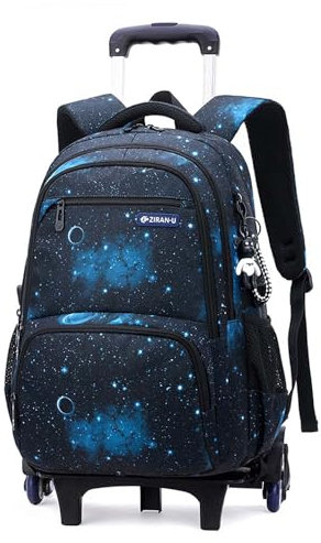 Yumenam Trolley Schulranzen Rucksack Schulrucksack Trolley Schultrolley 6 Räder Jungen Schultasche Wasserdichter Rucksack Lässige Daypack Schultrolley Ideal für Schule und Reise