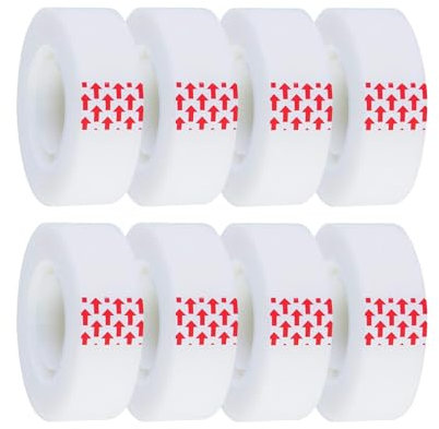 Recharge de ruban invisible,ruban transparent | Recharge de ruban adhésif de papeterie 8 rouleaux - Rouleaux de ruban adhésif d'emballage pour bureau, maison, largeur 0,71 x longueur 984,25 pouces
