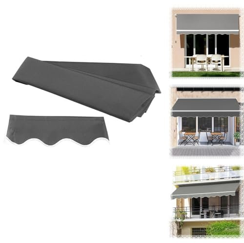 HAEKEBC Einziehbar Ersatzstoff Klemmmarkise Ersatz Markisestoff Gelenkarm Markise Klemmmarkise Balkon Terrassenmarkise Markisentuch Markisenbespannung(20x16ft/600x500cm)
