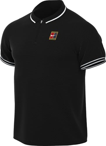 Nike Herren Heritage Poloshirt, Black/White, XL