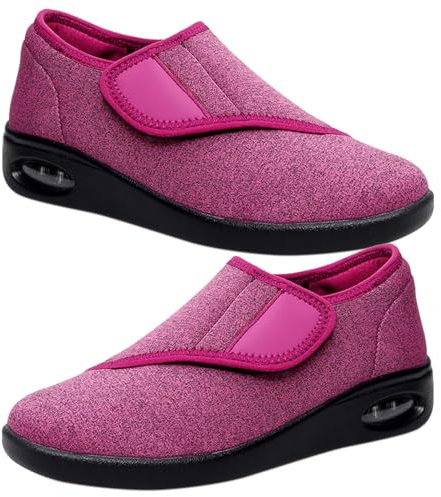 AZMAHT Diabetiker Schuhe Herren Klettverschluss Diabetiker Schuhe Herren extra weit Hausschuhe Hallux valgus Damen Diabetiker-Wanderschuhe atmungsaktive Schuhe Damen,Rosa,40EU