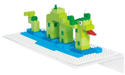 Play Platoon Regal für Bausteine, Minifiguren, Vitrinen-Regal, 30,5 x 12,7 cm, Acryl-Wandhalterung, Regal für Wand, kompatibel mit Lego, Megablox und anderen großen Marken, Weiß, 2 Stück