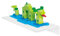 Play Platoon Regal für Bausteine, Minifiguren, Vitrinen-Regal, 30,5 x 12,7 cm, Acryl-Wandhalterung, Regal für Wand, kompatibel mit Lego, Megablox und anderen großen Marken, Weiß, 2 Stück