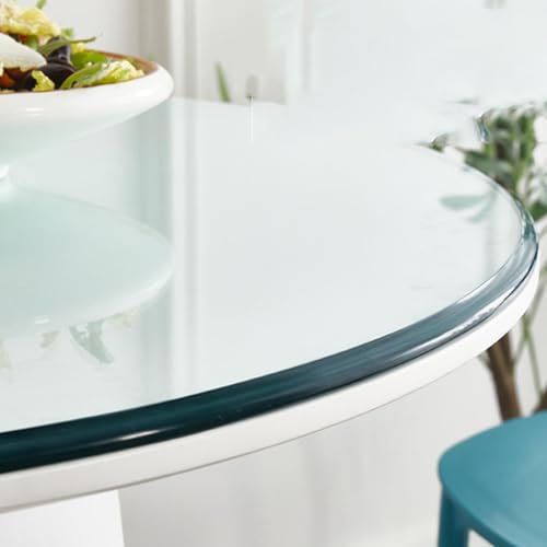 BVDHASDBT Plateau de table rond en verre trempé de 50 à 70 à 90 cm, plateau rond en verre trempé transparent, idéal comme dessus de table/base (80 cm)