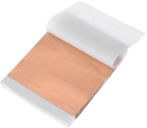 sourcing map 200 Pcs Gold Leaf Sheets 5.5 x 5.5 Imitation Gold Foil Sheets for Crafts,Picture Frames,Sculpture,Nails and DIY Arts Decoration,Rose Gold