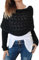 Ordaba 2024 Multifunktions-Strickschal mit Zopfmuster, für Damen, weicher Schal, 2-in-1-Pullover-Schal mit Ärmeln, Schwarz , Einheitsgröße