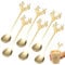 6 Cucharas de Alce, Cucharas de Acero Inoxidable, Cucharas de Navidad, Cucharas de Café, Cucharas de Azúcar para Café, Cuchara de Helado, Cucharas de Café de Acero Inoxidable (Oro)