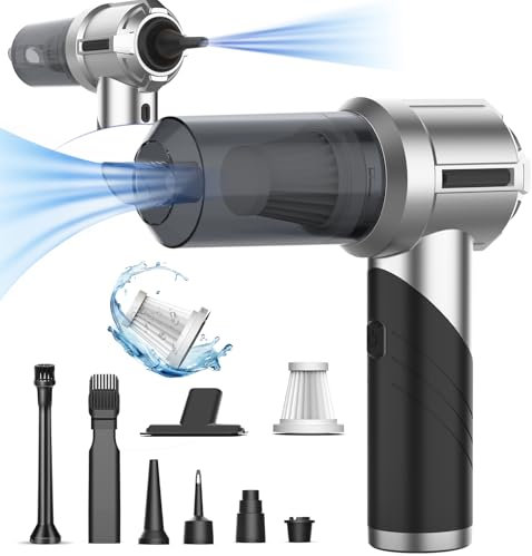 Kedifoai Aspirabriciole Senza Fili, 20000Pa 4 in 1 Aspirapolvere Auto Portatile,Aspiratore e Soffiatore con Motore Brushless,USB C Mini Aspirapolvere Potente per Auto Casa Ufficio Peli di Domestici