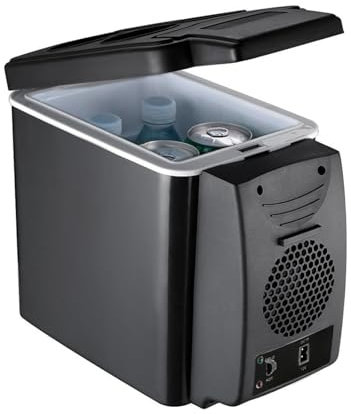 Réfrigérateur portable - Capacité 6-10L - Noir - 12V/220V - 45W - 5°C-65°C - Réfrigérateur de voiture congélateur pour voyage, camping, extérieur