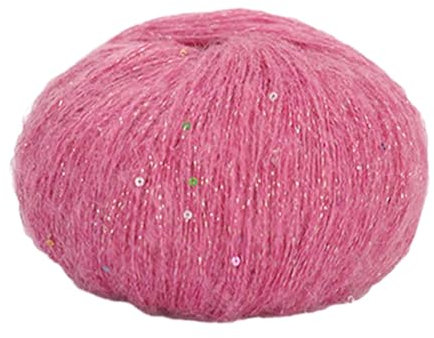 NVOQILIN Häkelgarn mit Pailletten, Mohair-Garn für Hüte, Pullover, Schals, Handarbeiten, buntes Garn zum Häkeln und Stricken