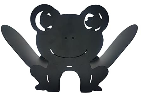 Porte-papier toilette sur pied en fer pour salle de bain en forme d'animal grenouille, 36,5 x 12 x 23 cm