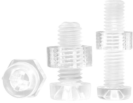 Qrity 20 Pezzi Viti Bulloni e Dadi Kit M6x12mm Viti a Croce, M6 Dadi Esagonali, Plastica Acrilica Trasparente Viti e Dadi in Kit, per Macchinari, Elettronica