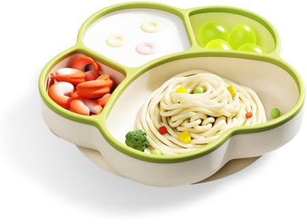 Guador Bol en silicone antidérapant, avec aspiration, doux et sûr Accessoire de nourriture pour bébé, assiette à ventouse, vaisselle réutilisable