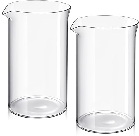 Maxdot 2 Pcs 34 oz French Press Replacement Glass Universal Replacement Beaker for French Press Tea and Coffee Makers Borosilicate 3.3 Glass Spare Carafe