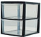 KYY'Z Plastic Desktop Organizer- Medium 2,3,4,5 A4 Drawer Home Garage School Office Stationery Supplies Storage Drawers Makeup Jewelry Container Black/Silver-Clear (Black-Clear, 2 Tier)