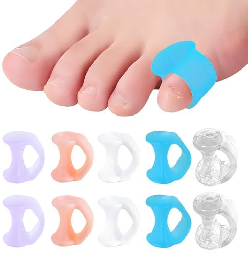 10 Stück Zehenspreizer, Zehenkorrektoren aus Silikon, Zehentrenner aus Gel, Zehentrenner für kleine Zehen, Zehentrenner, für überlappende Zehen, Blasen, Druck, Schmerzen