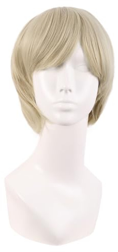 MapofBeauty 25 cm Side Pony Mode Herren Kurze Perücke (Gold)