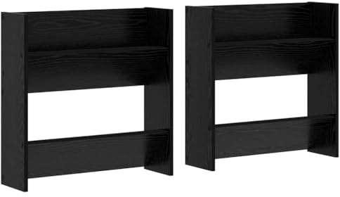 vidaXL Shoe Cabinet 2 pcs Black Oak 60 x 18 x 60 cm Engineered Wood, Hallway Organizer, Modern Rectangular Shoe Cabinet, Space Saving Footwear Rack for Compact Indoor Storage and Mudroom Use