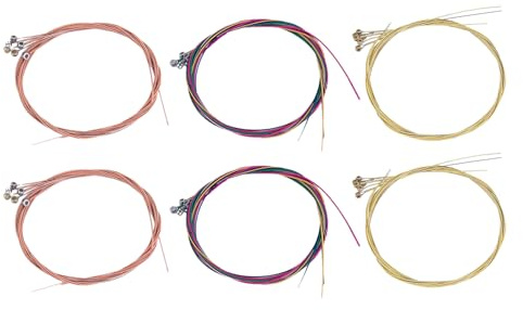 Set di Corde Metalliche Colorate per Chitarra Acustica, 6 Set | Folk Guitar e Suonata Acustica, Adatte a Performance e Feste, per Principianti, Effetto Visivo Unico