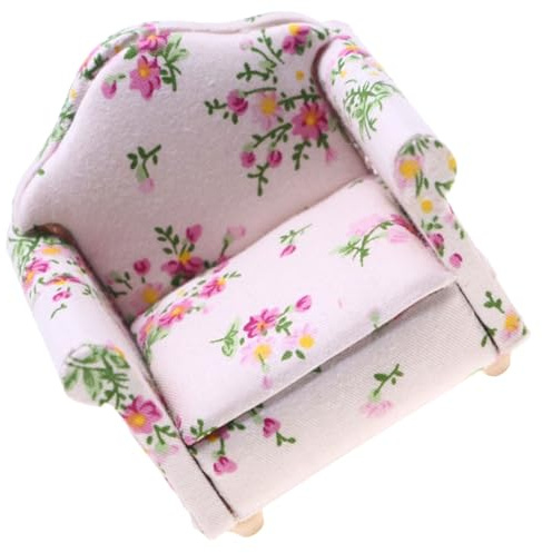 VICASKY Mini-Sofa für Puppenhaus Miniatur-Couch Einzelbett Puppenhausmöbel Feengarten-Accessoires Mini-möbel für Puppenhäuser Schlafzimmer-Decor