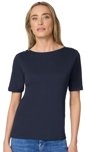 Damen Kurzarm Shirt mit Knopfdetail