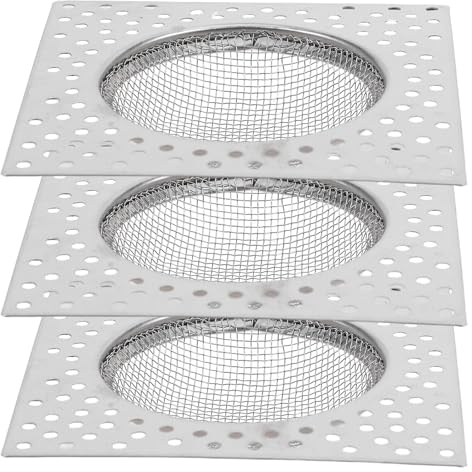 IWOWHERO Filtro de Drenaje de Acero Inoxidable 3 Piezas, Colador Cuadrado para Baño y Cocina, Escurridor de Fregadero, Cesta de Malla para Desagüe de Ducha y Cuarto Húmedo