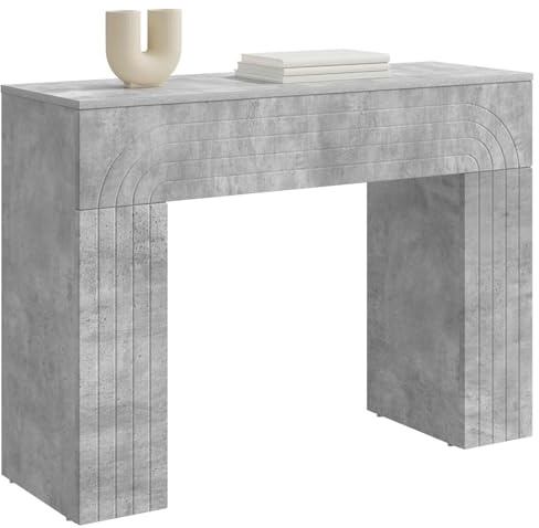 vidaXL Couchtisch Betongrau 102 x 35 x 75 cm Holzwerkstoff, Moderner rechteckiger Couchtisch, stylisches Möbelstück, praktische Wohnzimmereinrichtung, Robustes Holzdesign