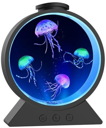 Elnwnnkc Schreibtischlampe, realistische Wassertischlampe mit 7 Farbwechseln, modifizierbarer Bewegung zur Entspannung, Nachtlicht, Marinepark Stimmungslampe