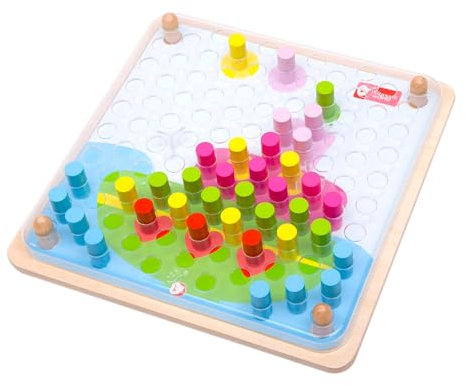 Classic Toys - 3586 Farben Steckspiel aus Holz mit Vorlagen 63 tlg