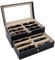 AUTOARK Scatola per Occhiali da Sole in Pelle,12 Pezzi,con Cassetto,con Serratura,Vetro Trasparente,Nero,AW-023