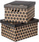 SOFTILLO Pack of 2 Decorative Storage Boxes With Lids Home Office Bedroom Wardrobe Box Organiser Archive Box with Lid Multi-Use General Storage Archive Box with Lid Stylish Set Large Black Dots